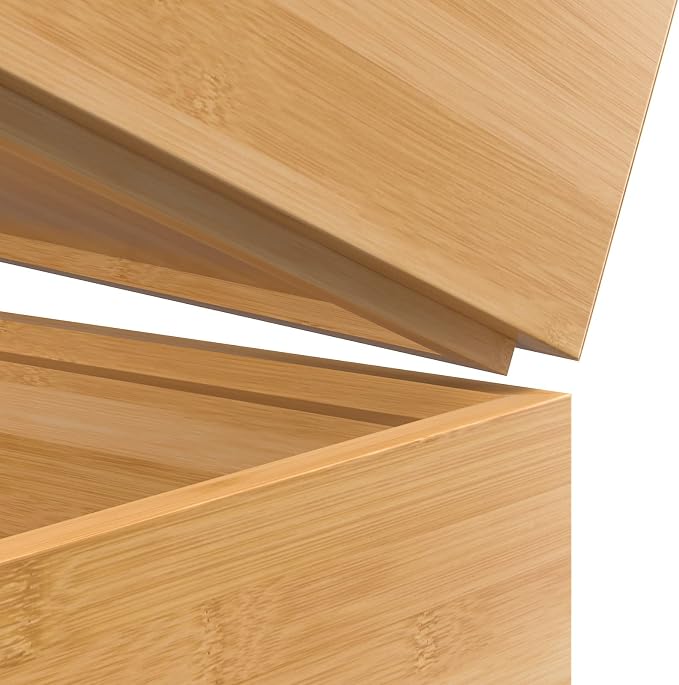 Silverware Tray for Drawer, Stackable Kitchen Bamboo Drawer Organizer 12" x 6" - Image 4