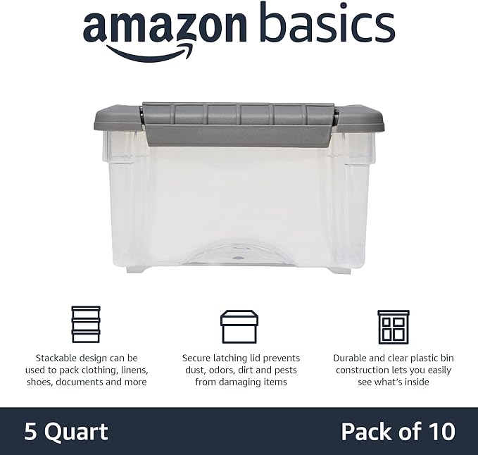 Amazon Basics Plastic Storage Containers - Image 2