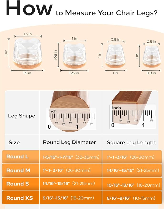 24-Pack Silicone Chair Leg Floor Protectors - Image 2