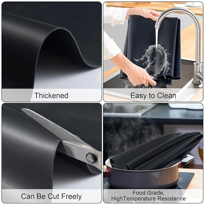Food Grade Silicone Table Protector Mat 47x24 Inch, Heat Resistant Desk Pad - Image 4