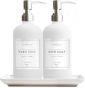 Vine Creations Glass Soap Dispenser, 2 Pack Kitchen Soap Dispenser Set by VineCreations