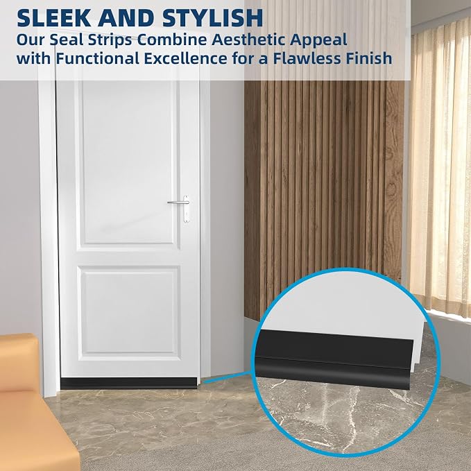 Heavy-Duty 36 ft x 1 in Weather Stripping, Extra Thick 2mm Door Draft Stopper - Image 7