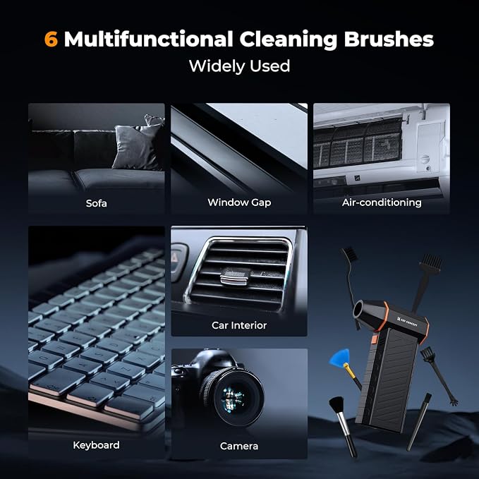 K&F Concept 2-in-1 Magnetic Compressed Air Duster, Electric Air - Image 7