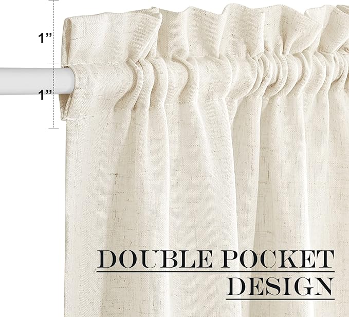 NICETOWN Natural Door Curtain for French Door, Thick Linen Blended Light - Image 5