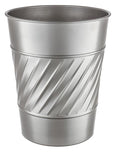 Monarch Abode Pewter Handcrafted Wave Embossed Metal Wastebasket by MonarchAbode