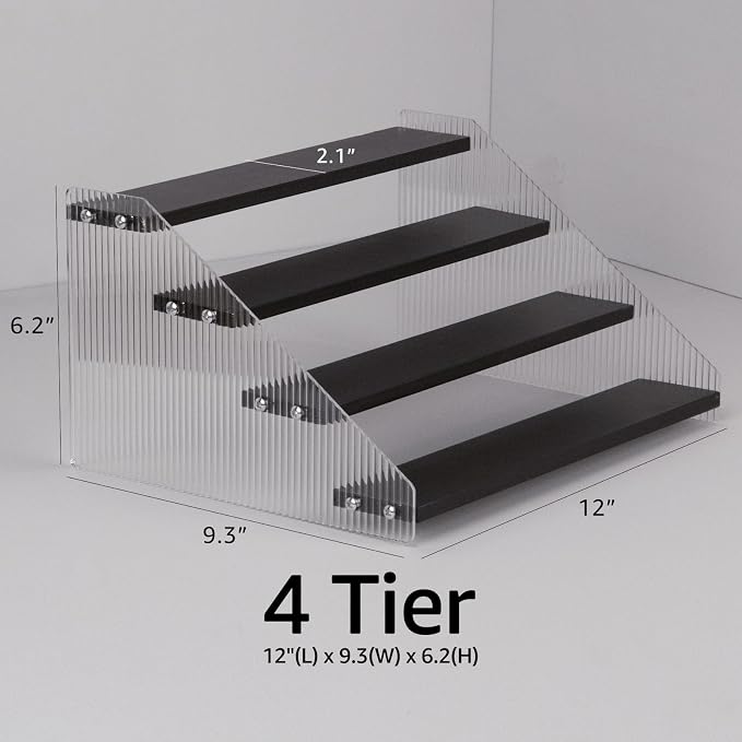 nianfeng Tiered Spice Rack, 4-Tier Spice Pantry Kitchen Cabinet Organizer - Image 3