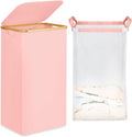 26 Gal Laundry Basket with Lid and Net Bag, Tall Laundry Hamper with Bamboo by efluky