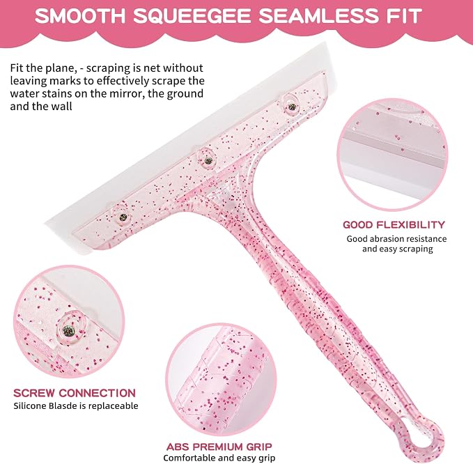 Shower Squeegee for Glass Doors, Bathroom Squeegee for Shower, Window Squeegee - Image 6