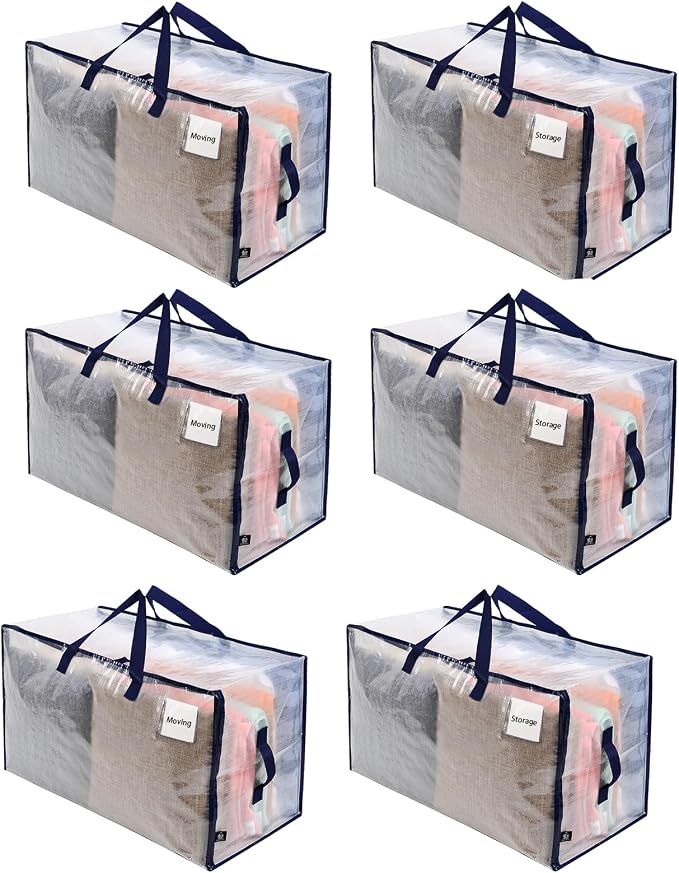 VENO 6 Pack Moving and Storage Bags, Heavy Duty, Alternative to Moving Boxes by Veno