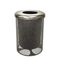 COATEDOUTDOORFURNITURE 32-Gallon Heavy-Duty Expanded Metal Round Trash by CoatedOutdoorFurniture