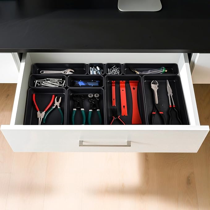 69PCS Large Plastic Interlocking Drawer Organizer, 5 Sizes Versatile Desk - Image 3