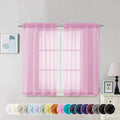 Chyhomenyc Pink Sheer Curtains 45 Inch Long 2 Panels, Light Filtering Rod by Chyhomenyc