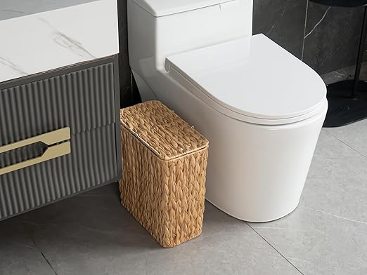 3 Gallon Wicker Trash Can, Small Bathroom Trash Can - Image 3