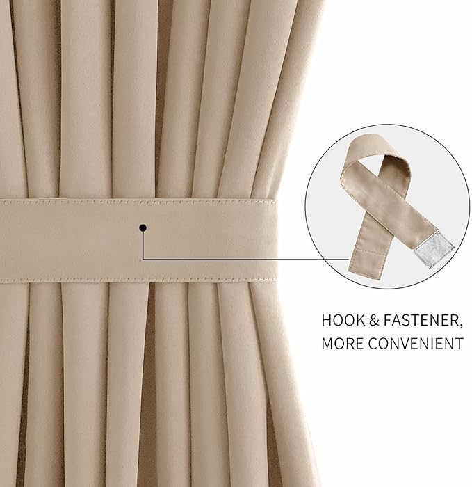 DWCN French Door Curtains – Rod Pocket Thermal Blackout Curtain - Image 2
