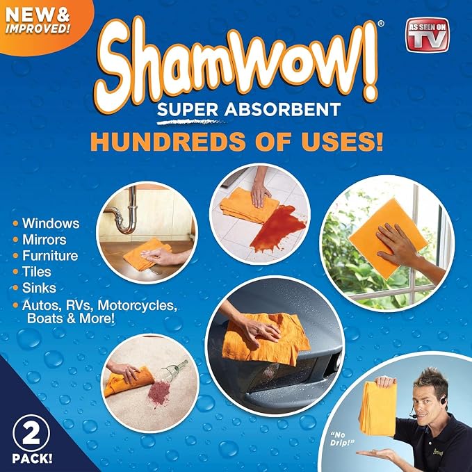 ShamWow Original Super Absorbent Multi-Purpose Cleaning Shammy Chamois Towel - Image 5