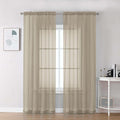 Chyhomenyc Taupe Sheer Curtains 84 Inches Long 2 Panels Set- Light Filtering by Chyhomenyc