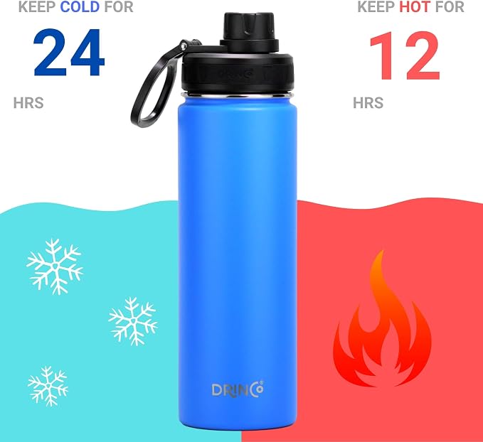 DRINCO Stainless Steel Water Bottle Spout Lid Vacuum Insulated Double Wall - Image 4