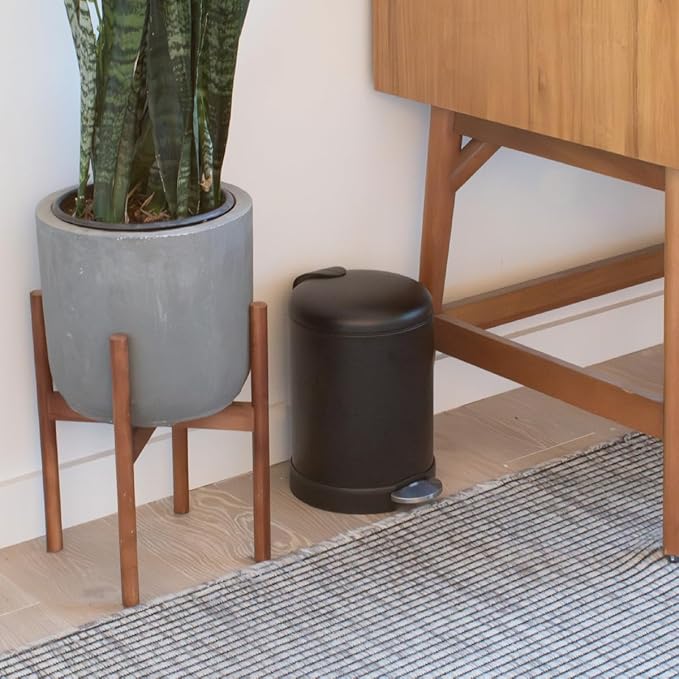 Glad Small Trash Can, 1.2 Gallon | Round Stainless Steel Garbage Bin - Image 6
