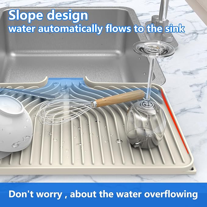 Dish Drying Matt for Kitchen Counter, Kitchen Dry Mats for Dishes Drying Pad - Image 4