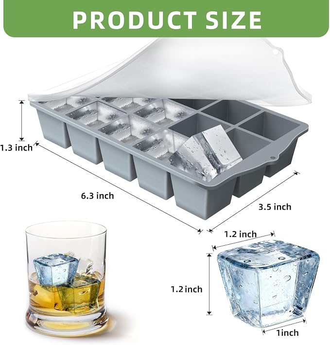 Silicone Ice Cube Tray, 2 Pack Easy-Release Stackable Ice Trays - Image 4