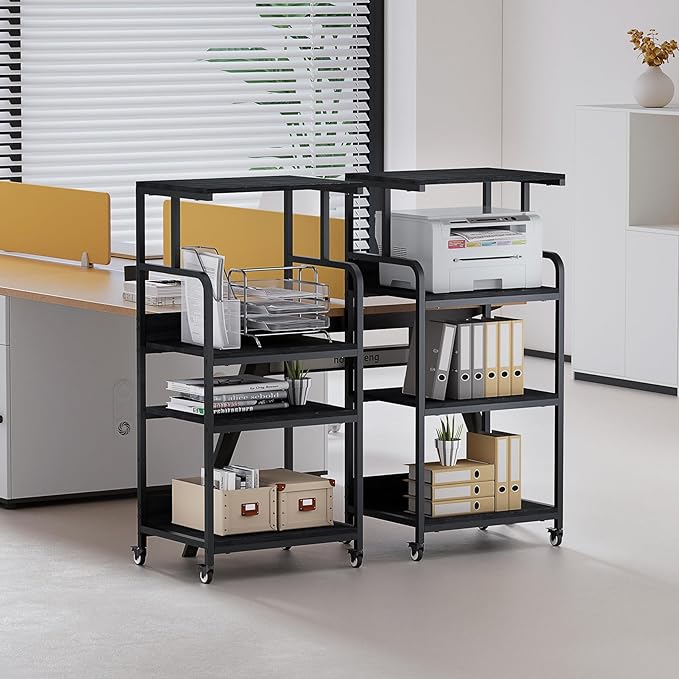 4 Tier Printer Stand with Storage Shelf, Large Tall Printer Table - Image 7