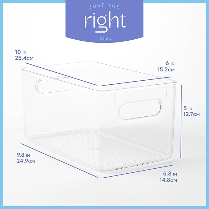Plastic Food Storage 6 Pack Clear Container Bin - Image 3