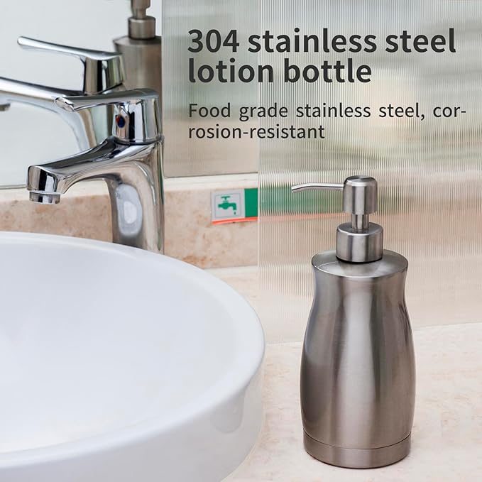 Brushed Stainless Steel Countertop Soap Dispenser Rust and Leak Resistant Hand - Image 6