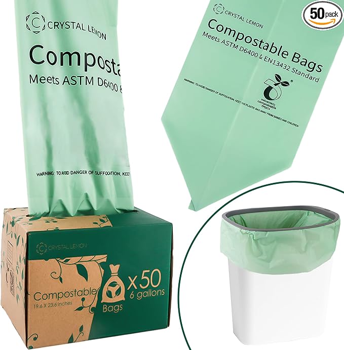 C Crystal Lemon 50 Count Biodegradable Kitchen Food Waste Bags by CrystalLemon