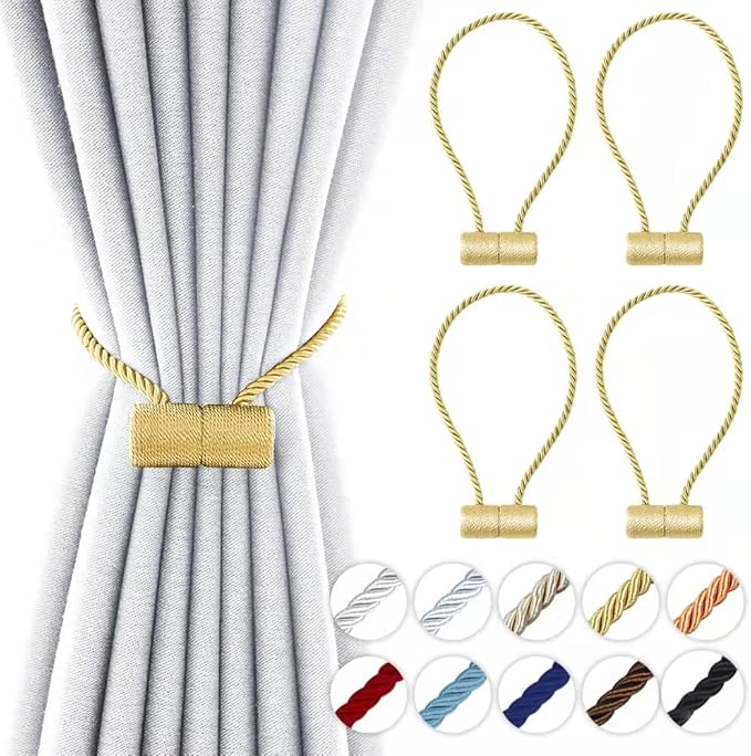 18 Inch Strong Magnetic Curtain Tiebacks, Curtain Holdbacks Modern Upgrade by YUNTUOO