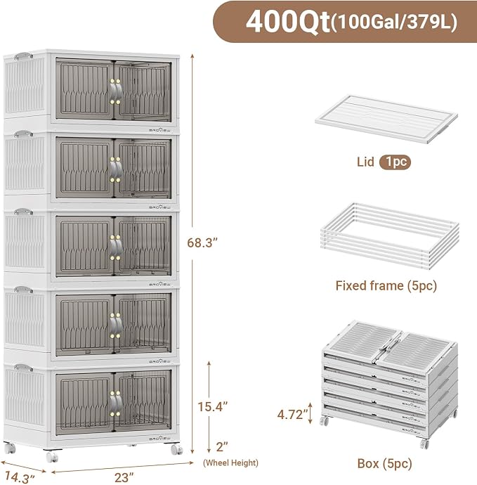 BROVIEW 400Qt Stackable Storage Bins - Image 2
