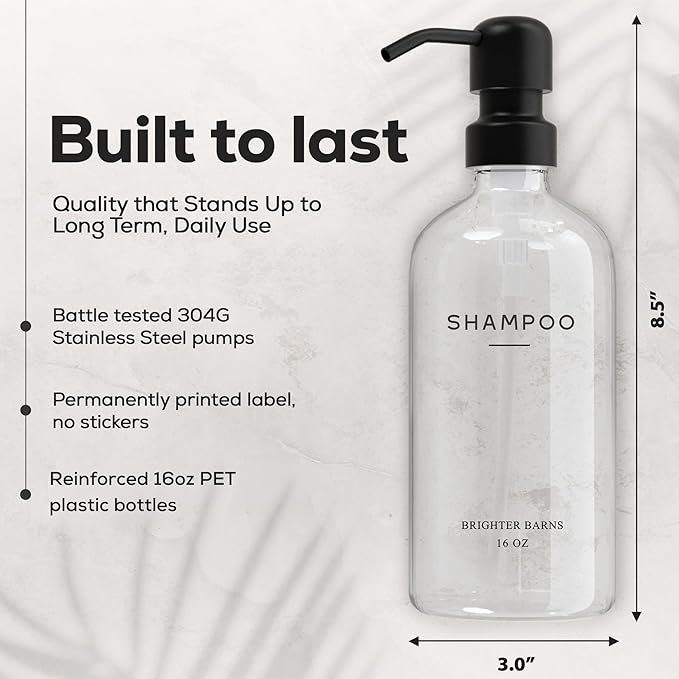Clear Shampoo and Conditioner Dispenser Set by Brighter Barns - Image 3