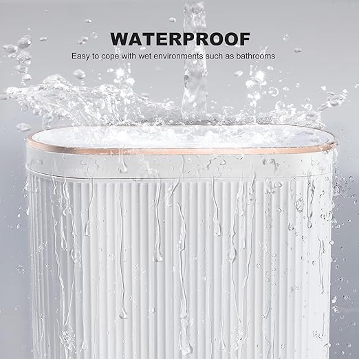 Bathroom Trash Can with Lid 3.2 Gallon Narrow Trash Can Small Plastic Trash Bin - Image 7