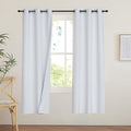 PONY DANCE White 100% Black Out Curtains 54 inch Length, Thermal Insulated by PONYDANCE