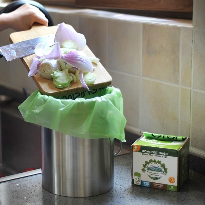 GreFusion Compostable Bags for Kitchen Compost Bin, 1.2 Gallon, Certified by - Image 4