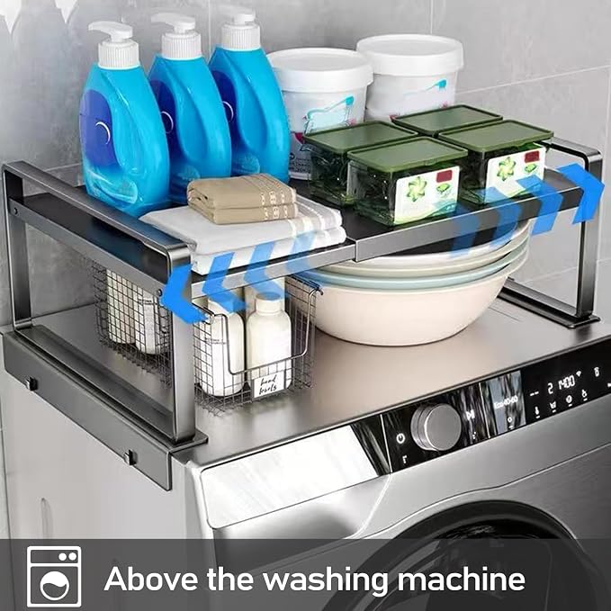 Adjustable Fridge Top Storage Rack, 12.4"-23.62" Expandable Organizer Shelf - Image 5