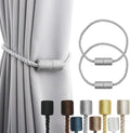 2 Pack Grey Strong Magnetic Curtain Tiebacks Outdoor Elegant Decorative Tie by CurtainTiebacks