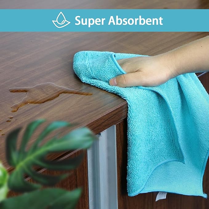 HOMEXCEL Microfiber Cleaning Cloth, 24 Pack Cleaning Rags, Cleaning Towels - Image 4