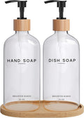 Clear Glass Hand and Dish Soap Dispenser Set by Brighter Barns by BrighterBarns
