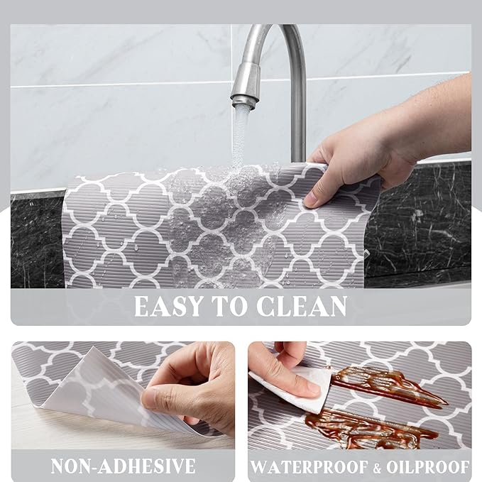 Glotoch 2 Rolls Shelf Liners for Kitchen Cabinets 12”x 20ft, Non Slip Drawer - Image 4
