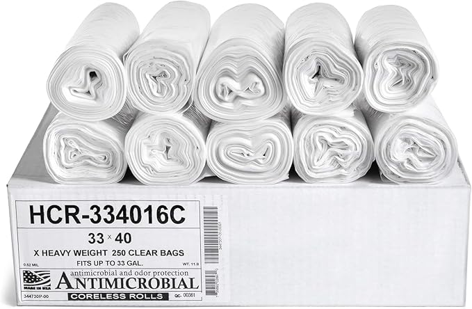 Aluf Plastics High Density Trash Bags, 33 Gallon, 16 Micron, by AlufPlastics