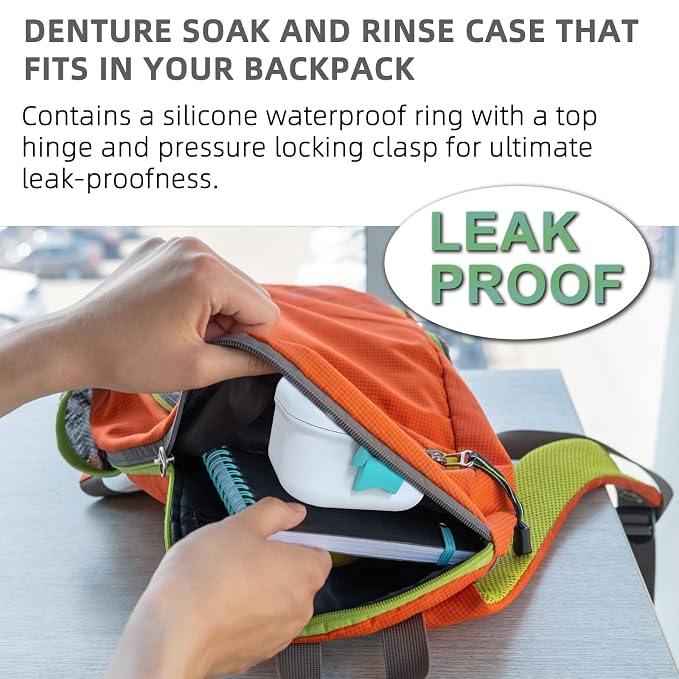 ARGOMAX Leak Proof Denture Bath Cup, Portable Soaking Denture Box, Denture Bath - Image 6