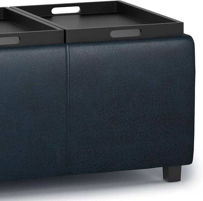 SIMPLIHOME Avalon 42 inch Wide Contemporary Rectangle Storage Ottoman in - Image 10