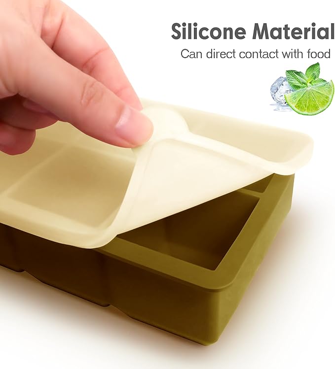 Silicone Ice Cube Trays with Lids, Large Square Ice Cube Molds - Image 5