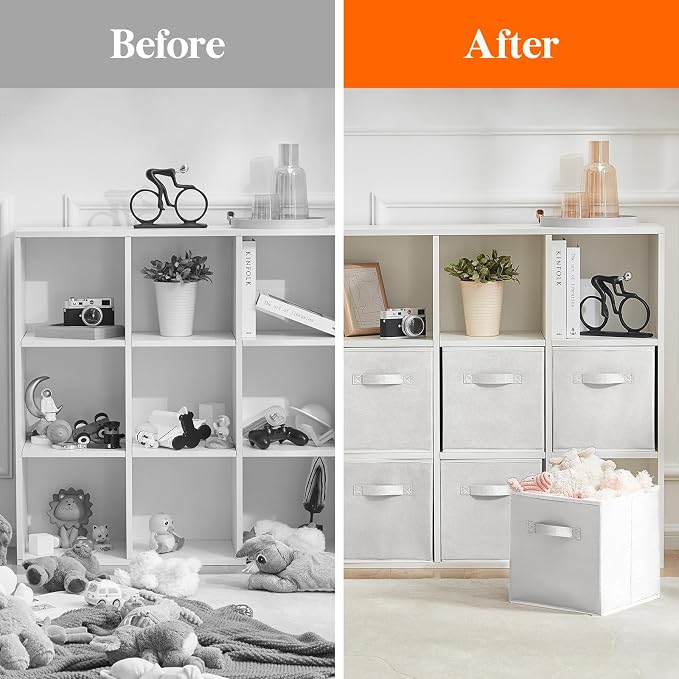 Lifewit Collapsible Fabric Storage Cubes Bins Set 11 Inch, Foldable Cubby - Image 6
