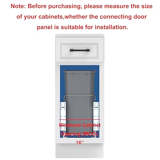 Single Pullout Trash Can for Under Kitchen Cabinets Include Single 35QT Trash - Image 3