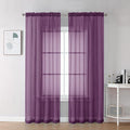 Chyhomenyc Plum Sheer Curtains, 84 inches Long 2 Panels Set, Rod Pocket Voile by Chyhomenyc