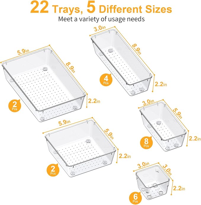 SMARTAKE 22-Piece Drawer Organizer - Image 3