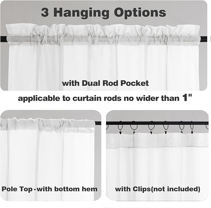 Chyhomenyc Sheer White Valances - Image 3