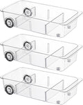 Fridge Organizer Bins With Wheels, 3 Pack Roll Out Refrigerator Organizers And by LXLXXL