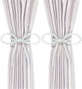 Magnetic Tiebacks for Curtains, 2 Pack Bow Pearl Curtain tiebacks Curtain by Aimery
